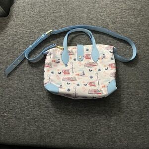 Disney Parks Stoney Clover Lane Satchel Bag Womens Medium Main Street Print